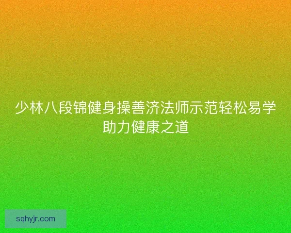 少林八段锦健身操善济法师示范轻松易学助力健康之道